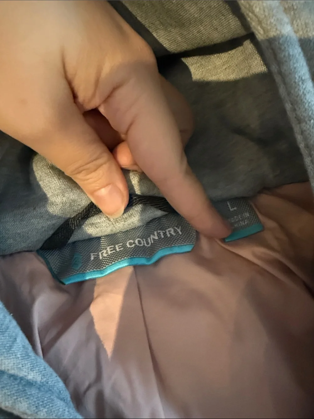 NWOT Gray Quilted Hooded Jacket with Pink Lining - Picture 3 of 4